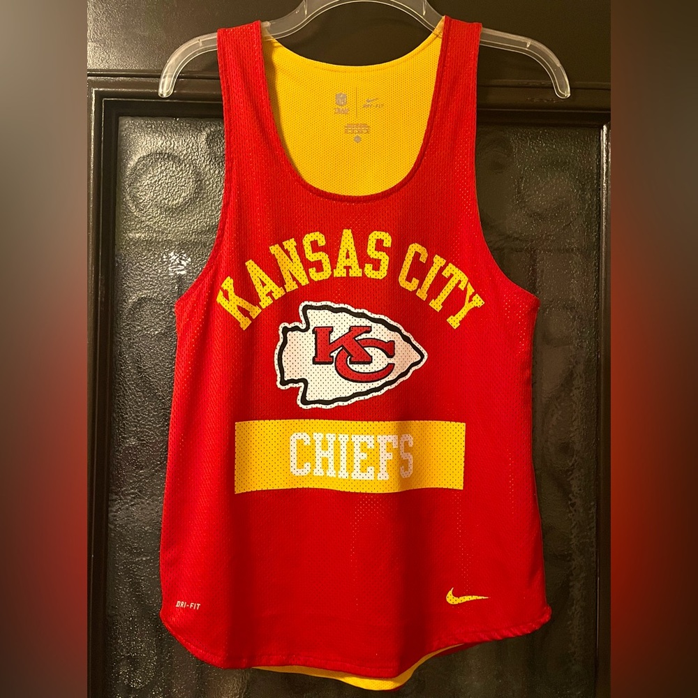 KC Chiefs NIKE DRI-FIT Womens Mesh Layer Jersey Tank Top Shirt NFL Kansas City